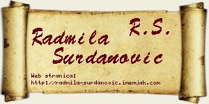 Radmila Surdanović vizit kartica
